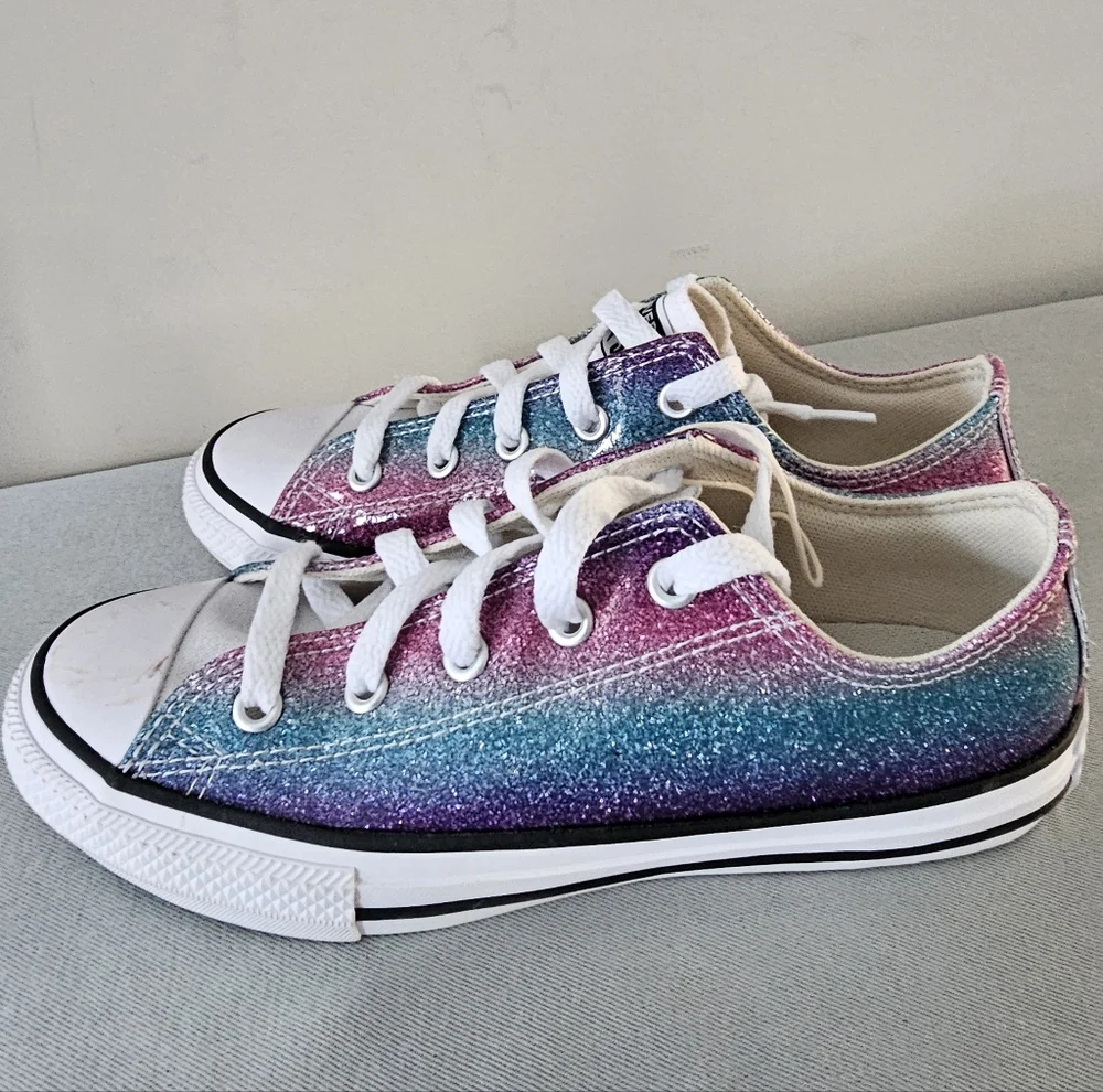NWOB CONVERSE All Star Lo Glitter Drip Girls Sneakers, Shoes